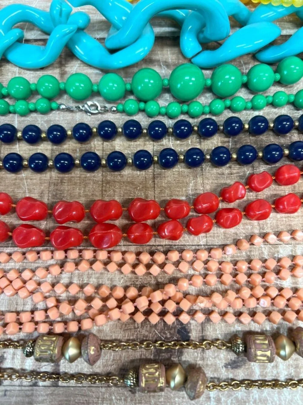 Mixed Lot Of Vintage Beaded Necklaces In Multi-Color Assortment